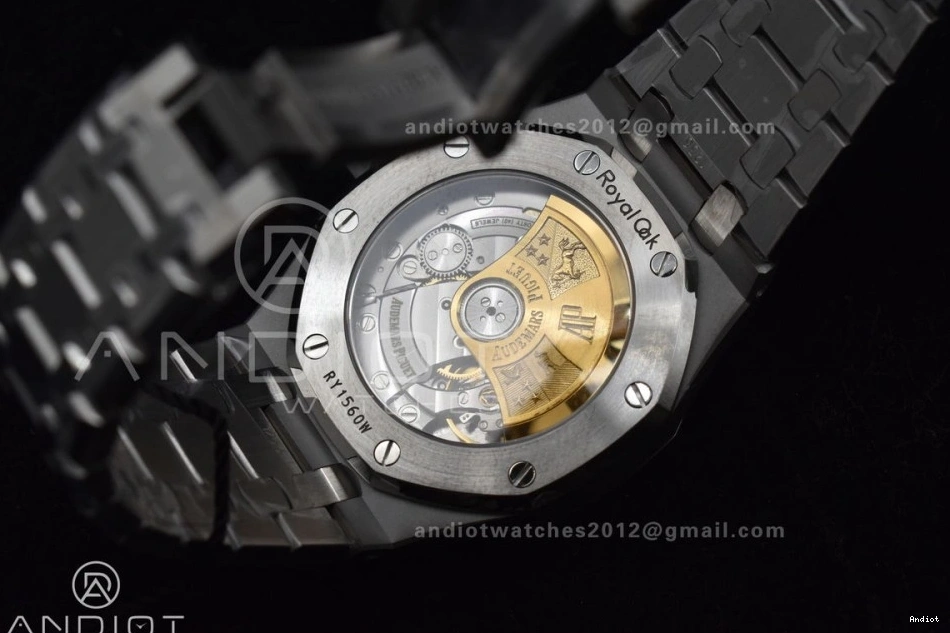 37mm 15450 Dial Oak ZF Blue Textured SA3120 Best SS SS Royal Edition Super Bracelet Clone on 1:1 0214